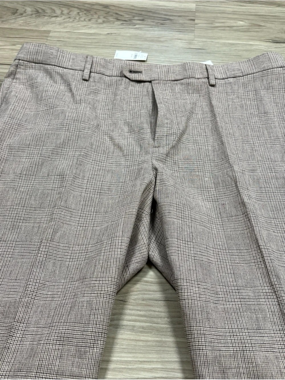 Banana Republic Tailored Fit Trousers Pants Brown Tan Glen Check 38x30 NWT $170
